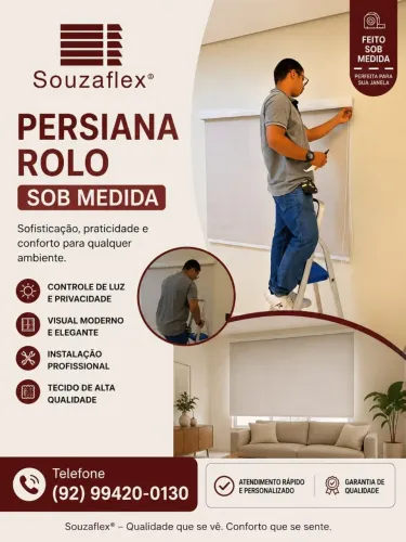 Persianas telas solar e Blackouts. Modelos disponíveis