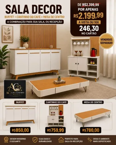 CONJUNTO PERFEITO PARA SUA RECEPÇÃO OU SALA DE STAR