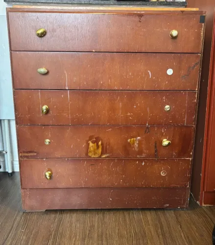 Cômoda em Madeira Maciça 5 Gavetas (90x80cm) - Ideal para Reforma