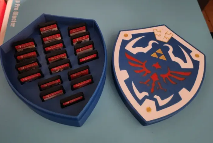 Suporte Cartucho de Nintendo Switch Escudo de Zelda 18 cartuchos