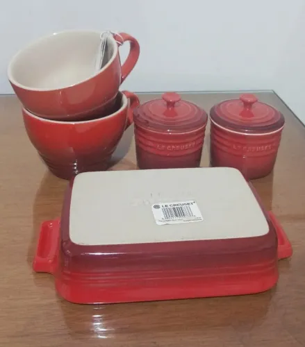 Kit Canecas Bistrô+ Porta Condimentos+ Travessa Retangular Le Creuset
