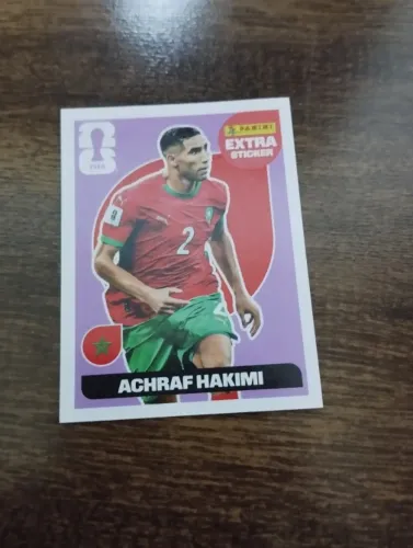 Figurinha Extra Sticker Copa 2026 Achraf Hakimi Roxa