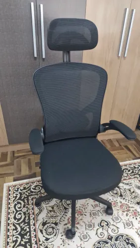 Cadeira de escritório ergonômica presidente giratória com encosto de cabeça