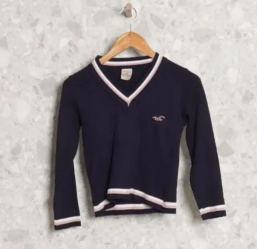 Suéter feminino Hollister tricô azul marinho tam P