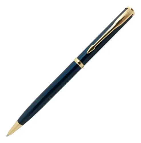 Caneta Crown Esferográfica Sigma + Estojo P/ Presente Tinta Azul Exterior Azul
