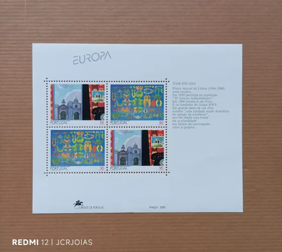 Bloco selos 137 Portugal 1993