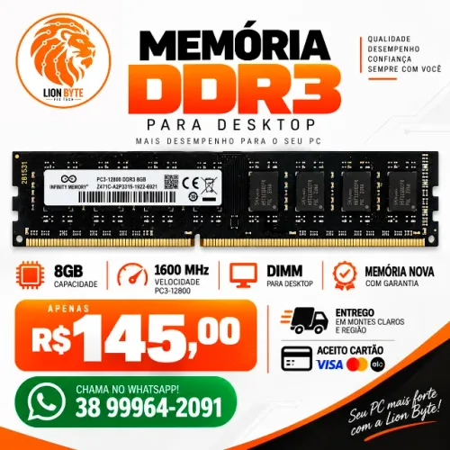 MEMÓRIA DDR3 8GB PARA DESKTOP NOVA
