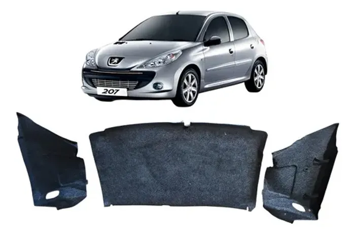 Kit Carpete Porta Malas/lateral Peugeot 207 Hatch 2011 1.4 Original