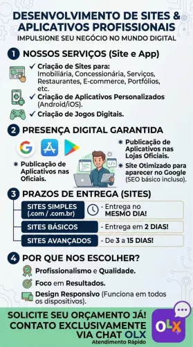 Crio sites, jogos ou aplicativos