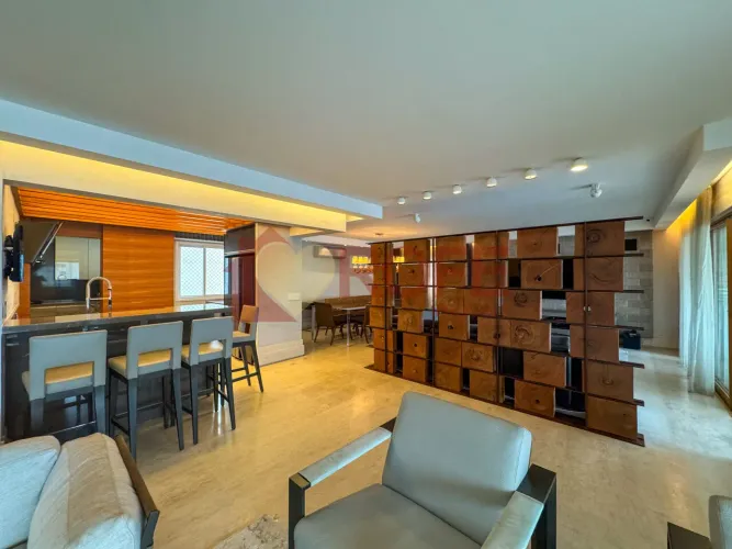 Apartamento Alto Padrão Mobiliado para Locação | 290 m² | 4 Suítes | 5 Vagas | Campo Belo