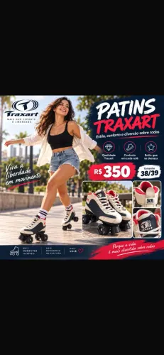 Patins Quad Traxxart em couro (novíssimo!)