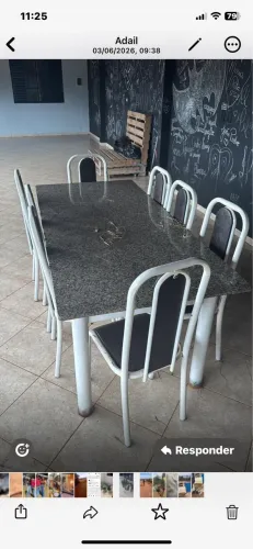 mesa de pedra 8 cadeiras 