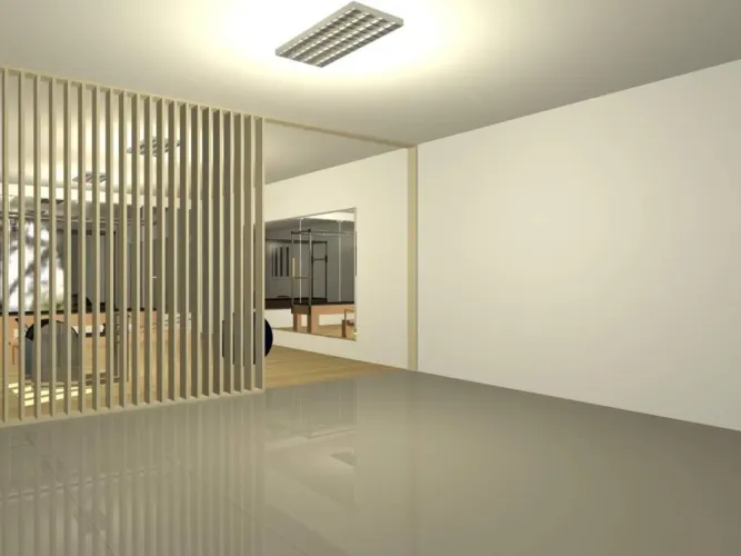 Divisória de ambiente Ripado MDF cor Nude Linho