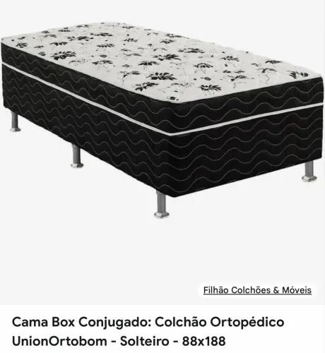 Cama Box Conjugado: Colchão Ortopédico UnionOrtobom - Solteiro - 88x188
