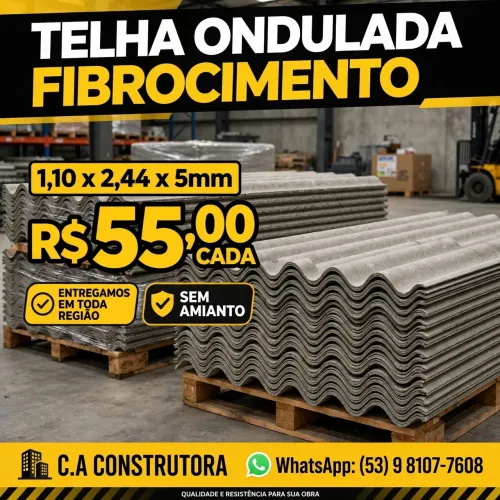 TELHAS ONDULADAS NOVAS 1.10m X 2.44m