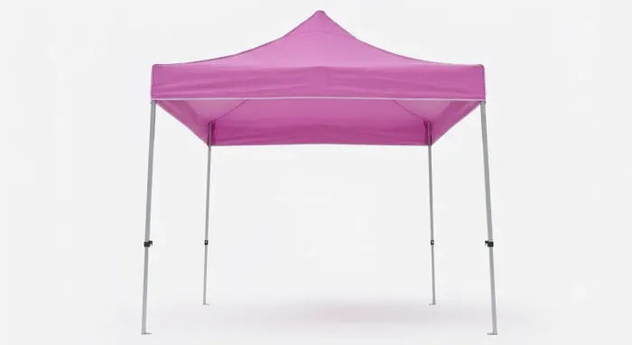 TENDA SANFONADA ROSA 3 POR 3 ACOMPANHADA DE UMA LATERAL TRANSPARENTE
