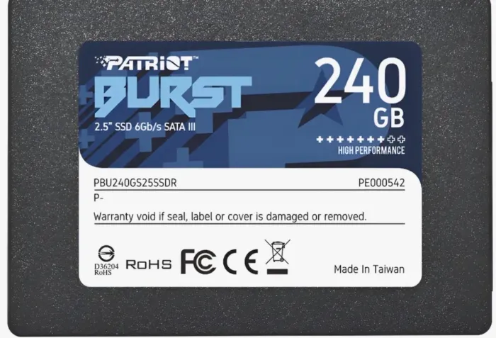 SSD 240GB Patriot SAÚDE 100%
