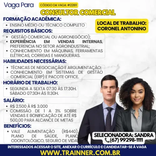 VAGA PARA CONSULTOR COMERCIAL