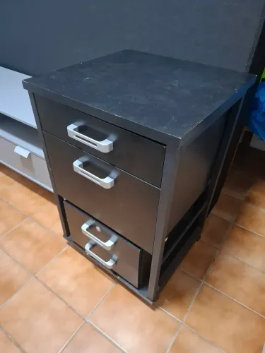 Gaveteiro mdf e ferro preto