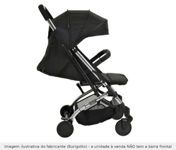 Carrinho de Bebê Burigotto Zap Metal Prata (Preto) - Seminovo