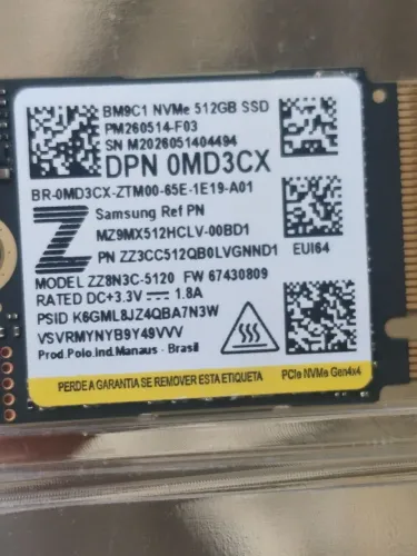 NVME Samsung 512gb