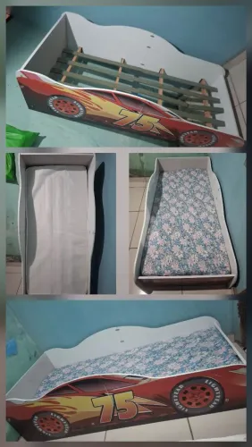 Vendo cama infantil do carrinho mandei colocar os pés *49 e so chamar