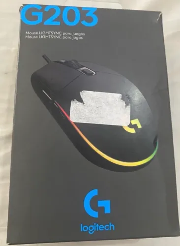 mouse gamer logitech usb g203 lightsync preto