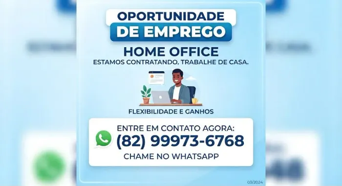 Oportunidade Home Office - Trabalho Remoto