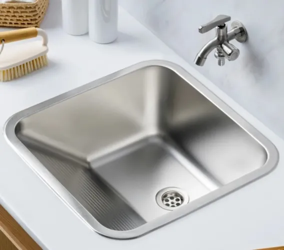 Tanque Inox Pingoo Monobloco Prata Escovado - Novo na Embalagem