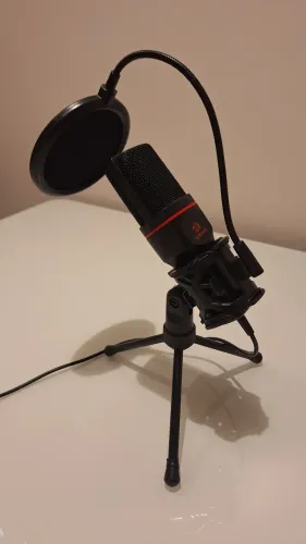 Microfone Gamer Redragon GM100 + Adaptador USB | Podcast, Lives e Aulas Online