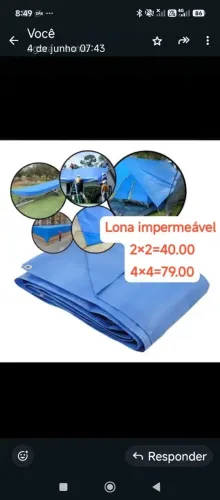 Lona 2.mt por 2 MT e 4 por 4