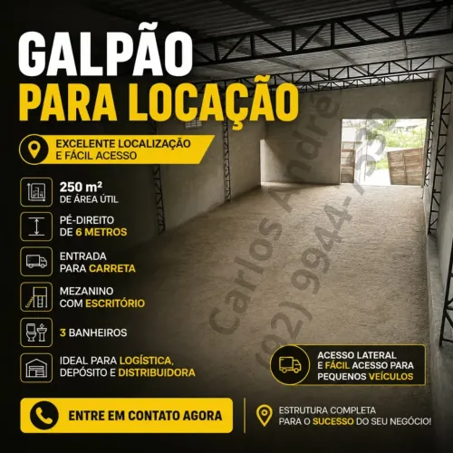 Galpão para aluguel com 250 metros quadrados em Novo Aleixo - Manaus - AM