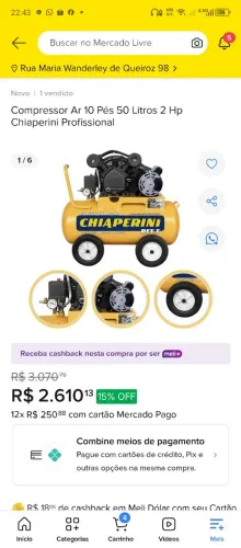 Compressor chiaperini 50 litros <br>fala no WhatsApp