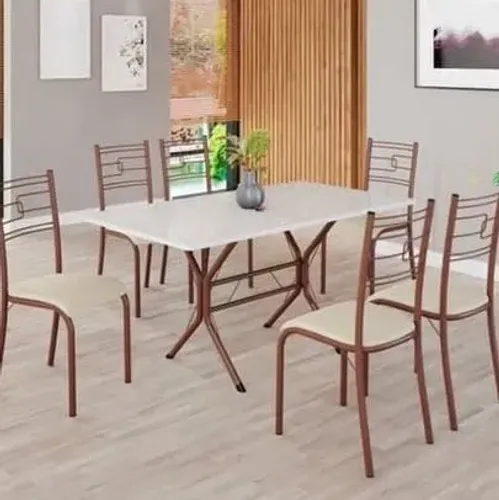 Mesa de jantar de 6 cadeira
