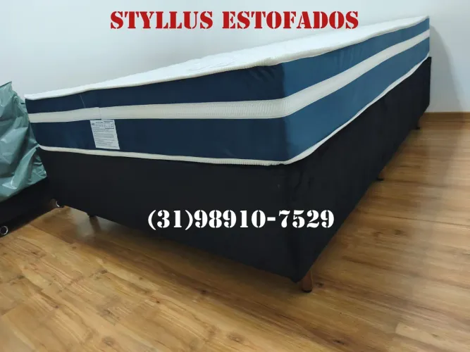 Cama box casal com colchão de molas ensacadas