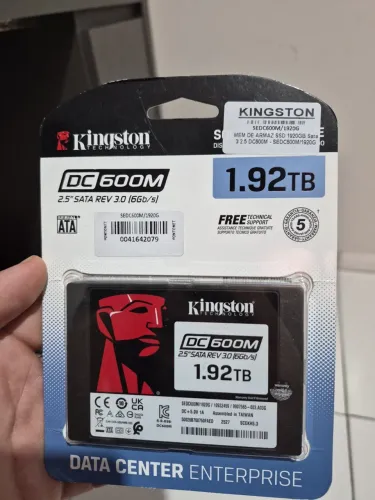 SSD Kingston DC600M 1,92 TB SATA Enterprise - Novo e Lacrado