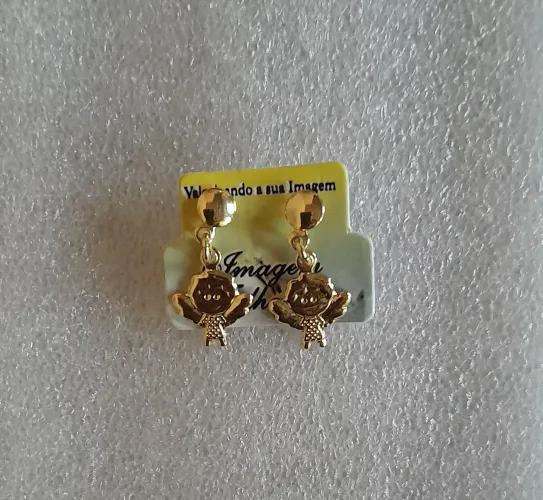 PROMOÇÃO! de brincos anjinhos Peça única exclusiva folheados a ouro 