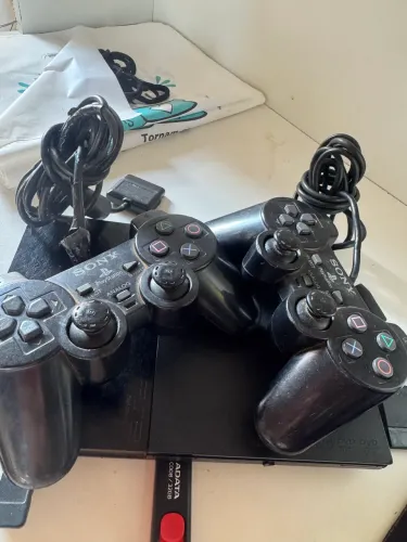 Ps2 completo com 2 controles e jogos 