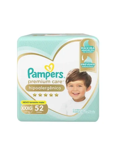 Fralda Pampers Premium Care XXXG 52un