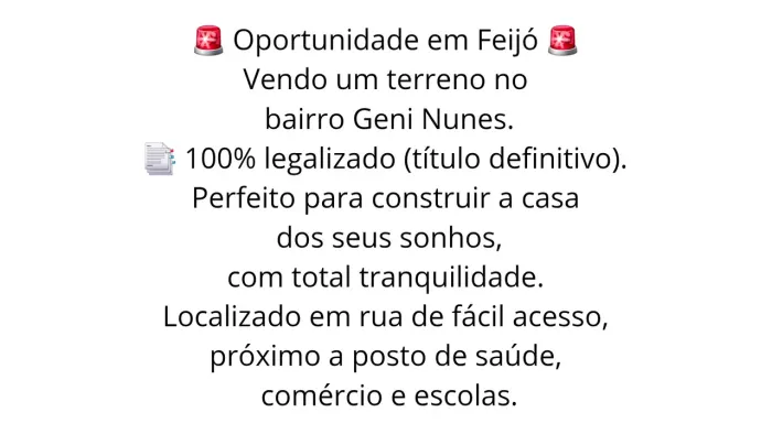 Vendo terreno com título definitivo