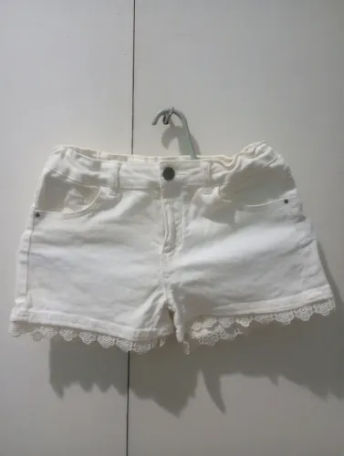 Short jeans branco infantil 