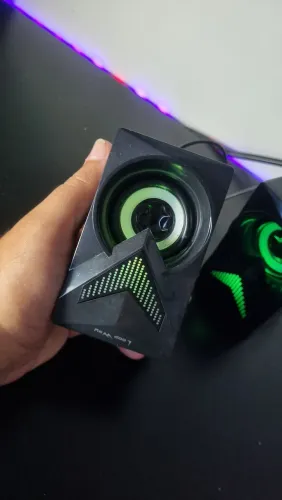 Caixa De Som Gamer Loop Way CS28 Para PC E Notebook (LED RGB, P2 e USB)