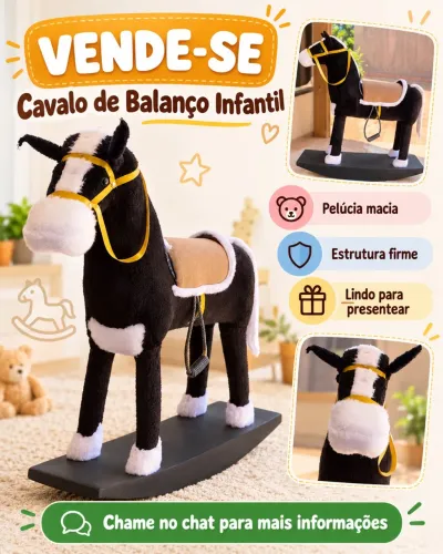 Cavalo de madeira infantil para crianças