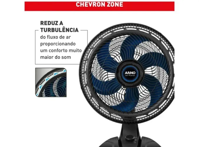 Ventilador De Mesa Air Force Va46 40cm 140w 6 Pás Arno