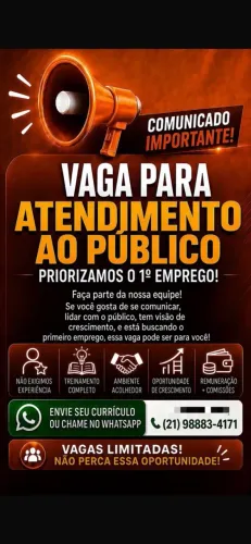 Priorizamos o primeiro emprego!