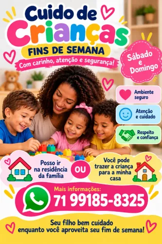 Cuidar de criança sábado e domingo 