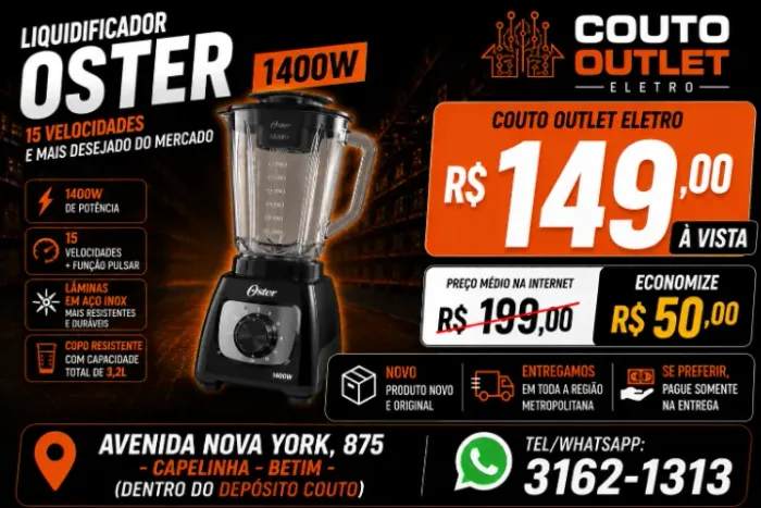 LIQUIDIFICADOR OSTER 1400W - MAIS BARATO QUE NAS GRANDES LOJAS ON-LINE