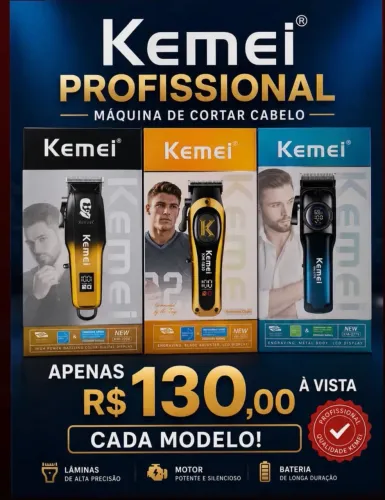 Máquina de cortar cabelo kemei profissional