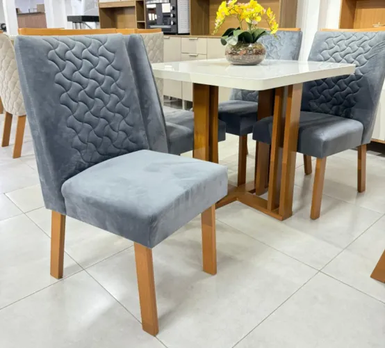 Mesa de jantar Larissa MDF 4 cadeiras