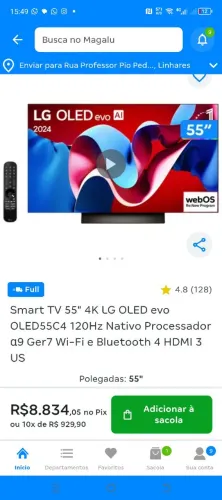 Tv smart LG OLED 55 polegadas 4k